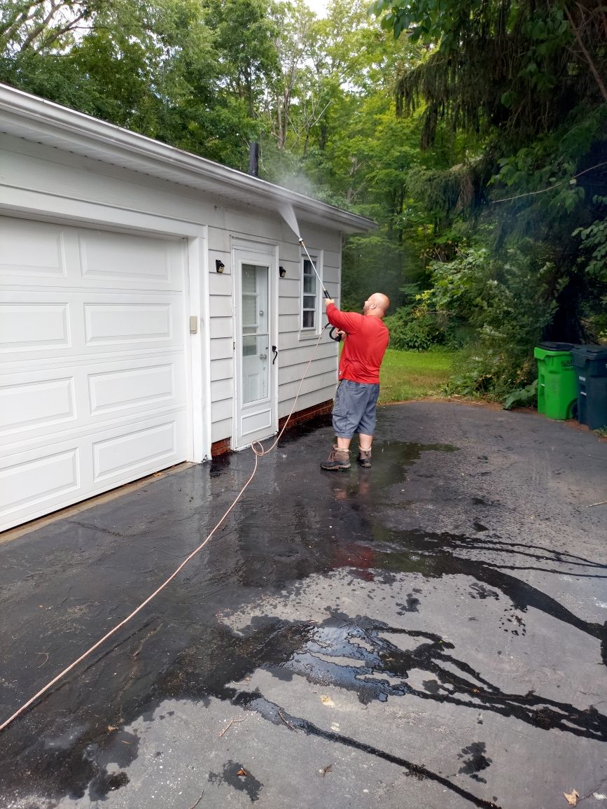 pressure washing this house for a great customer.