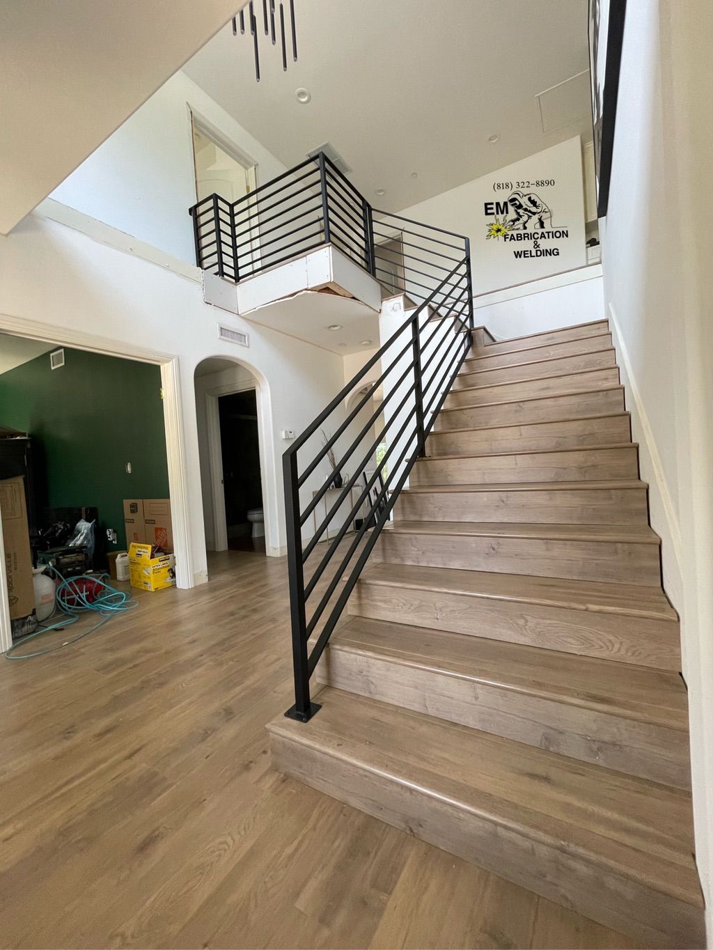 Modern railing, powder coated, 