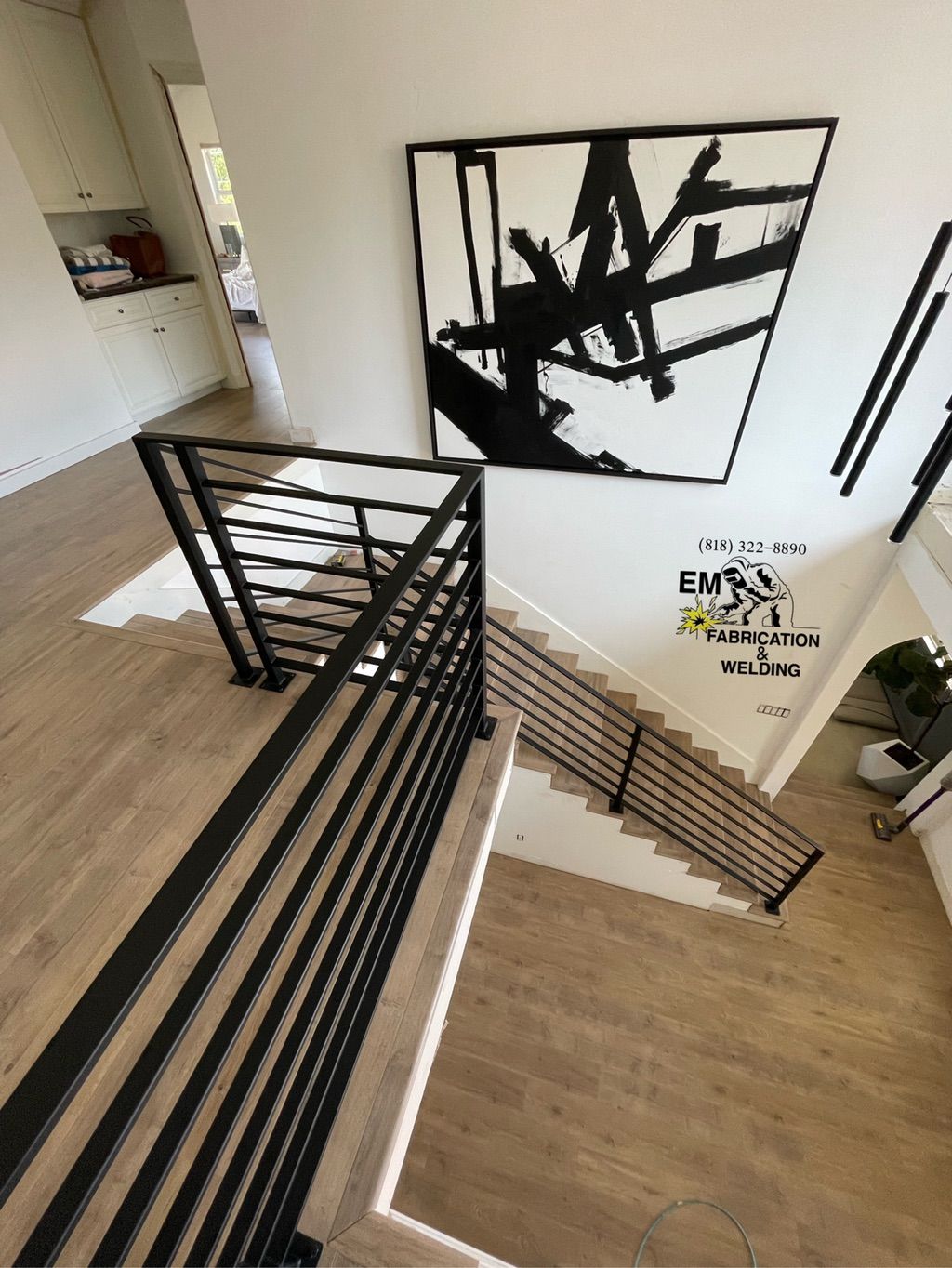 Modern railing, powder coated, 