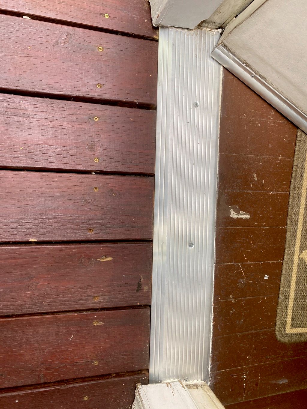 Jose rebuilt a threshold for our side door. It was