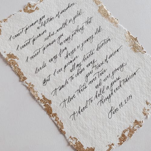 Custom Vows on 5x7in.