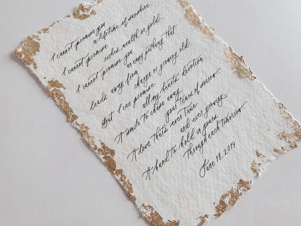 Custom Vows on 5x7in.