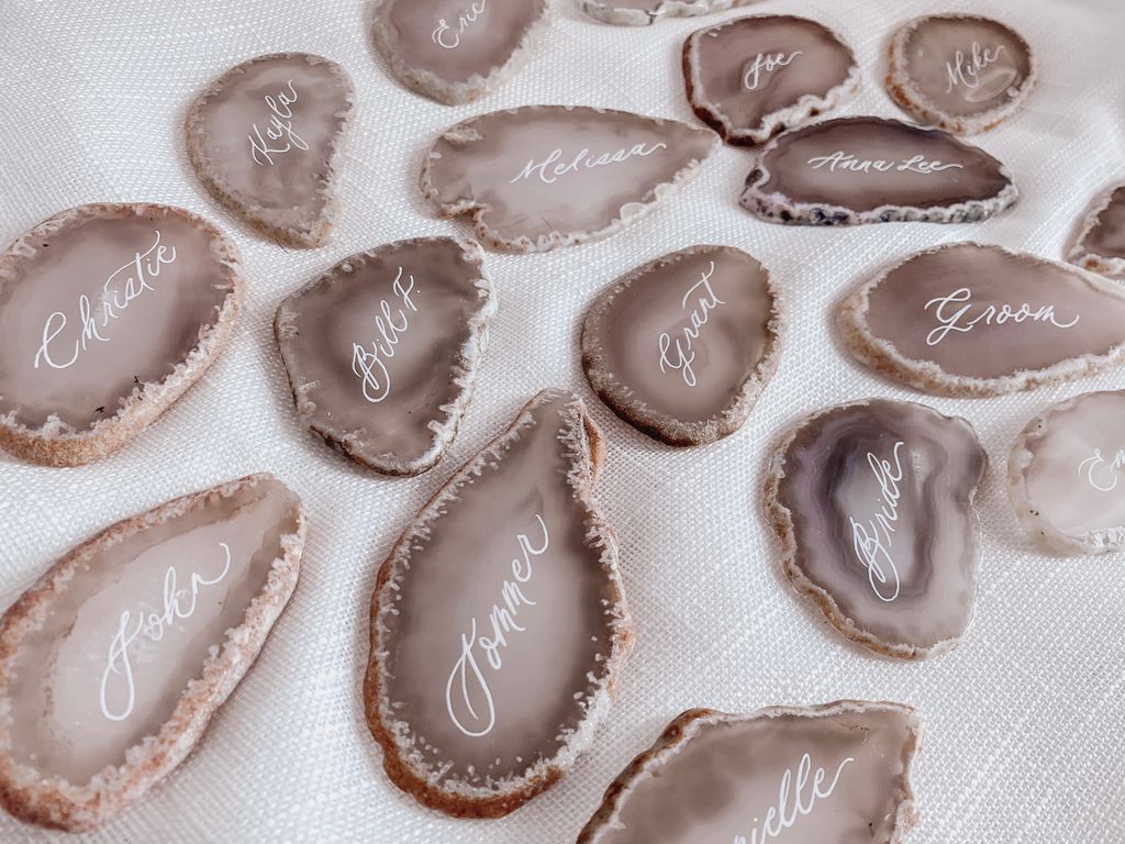 Custom Agate Place Cards