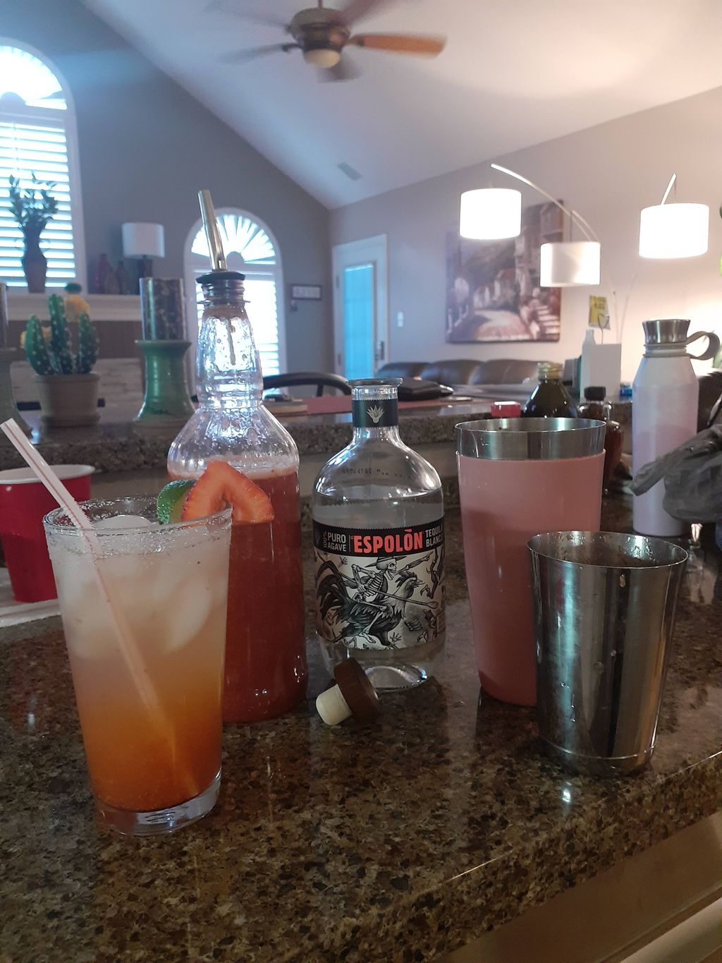 Homemade Strawberry  Jalapeno  Margarita 