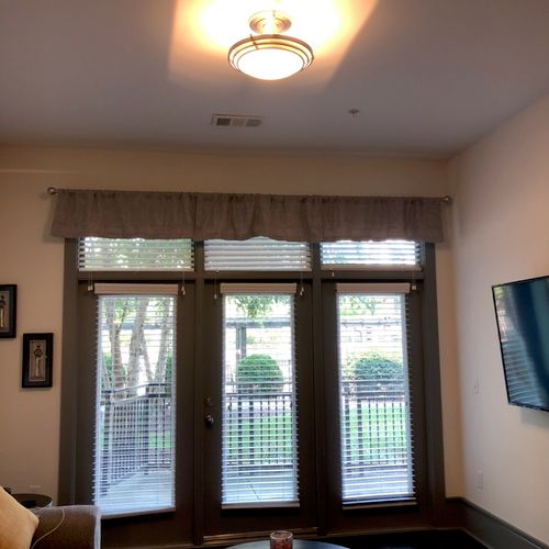 They did a great job on hanging five curtain rods.