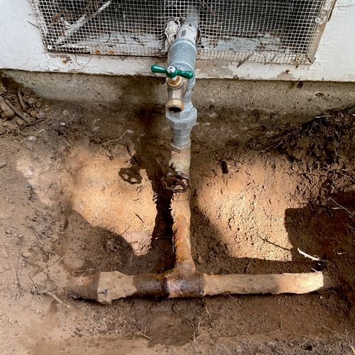Corrode and leaking galvanized water line and shut