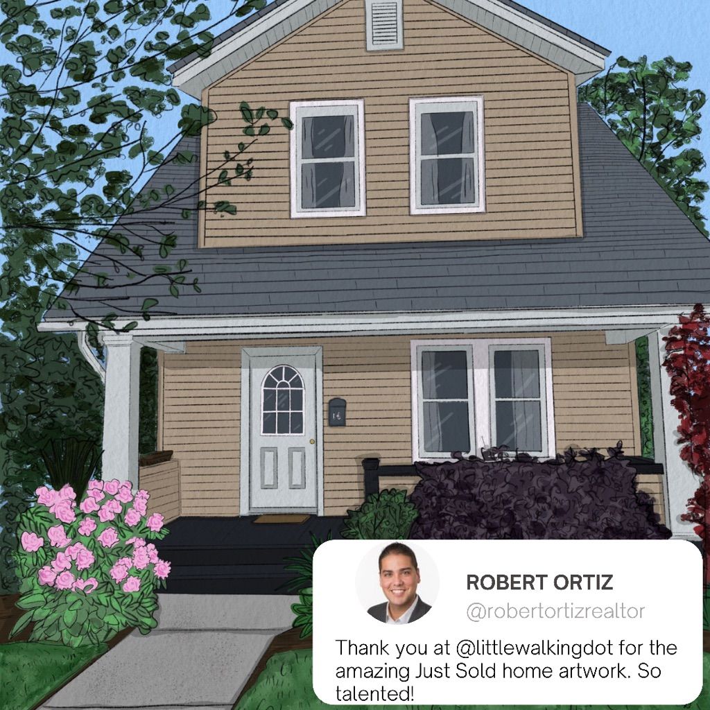 Beautiful artwork of the home my buyers just purch