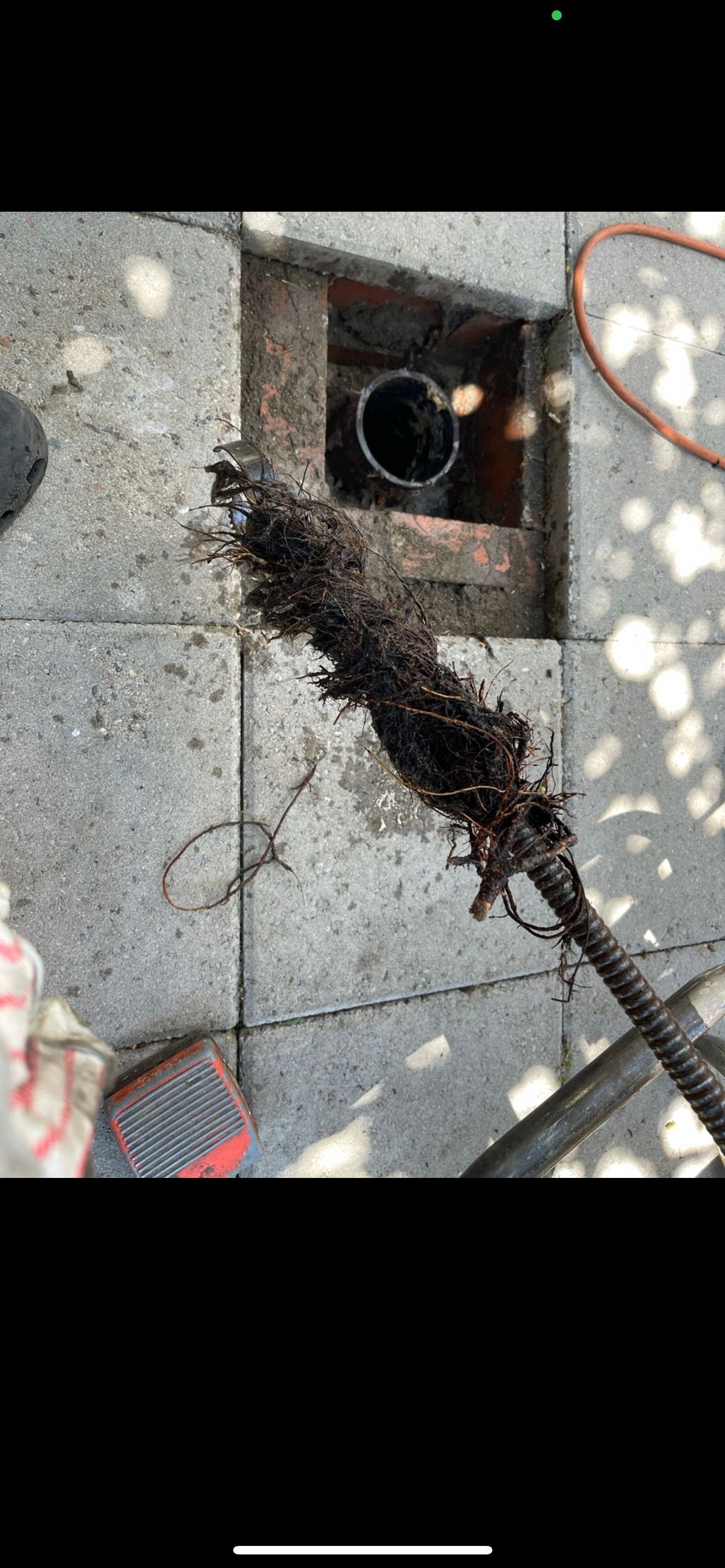 Mail line was clogged. Snaked it and pulled back r