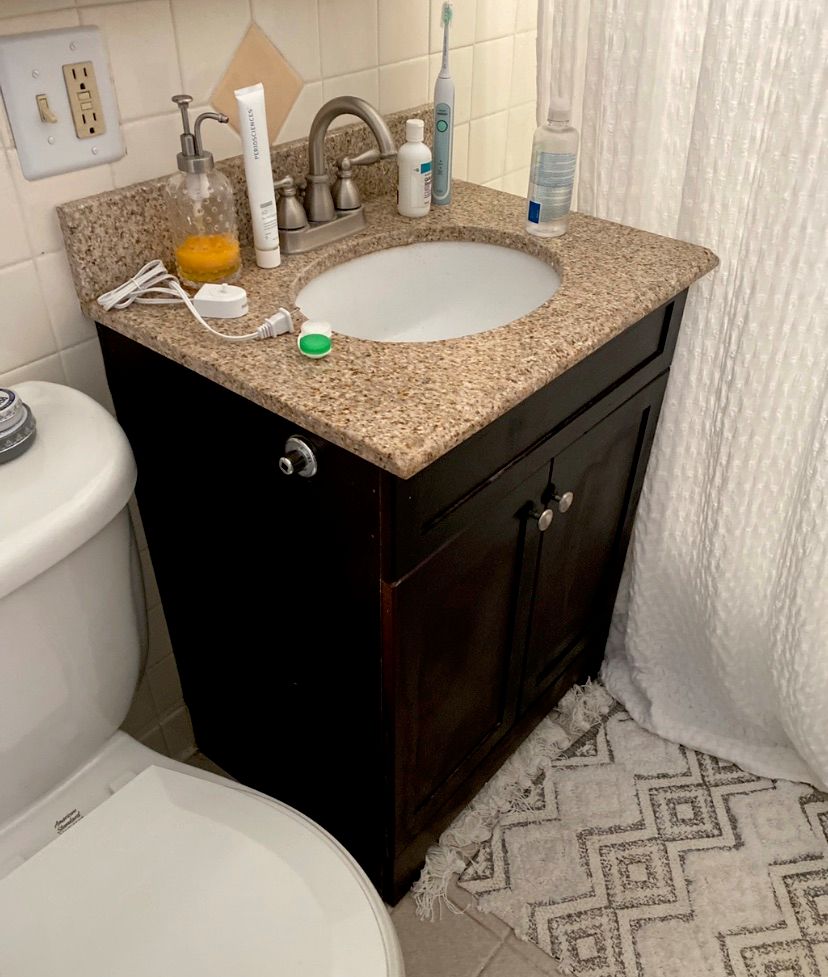 Before replacing bathroom sink