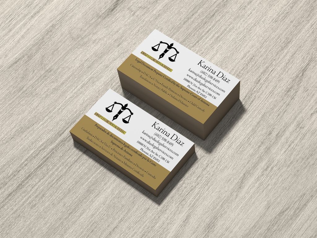 Business Card Design for Diaz Legal Services LLC