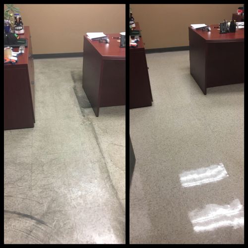 Before and after strip & wax floors