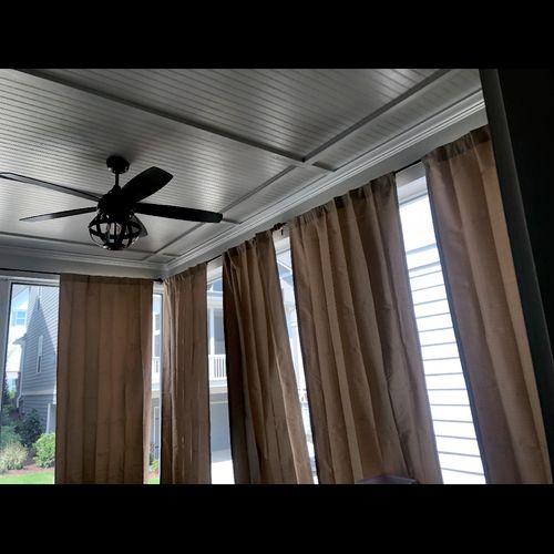 Ceiling fan installation. 