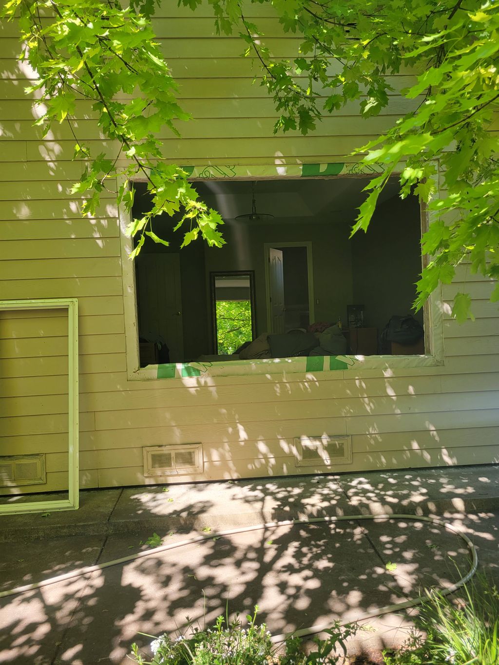 before sliding glass door went in