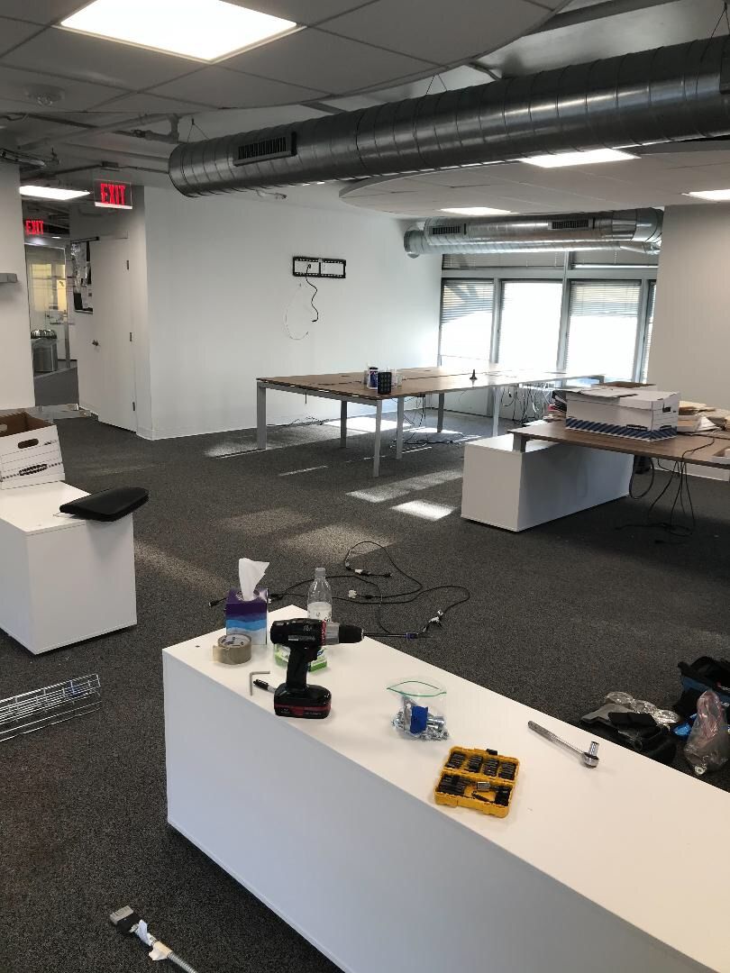 Office furniture disassembled and then assembled !