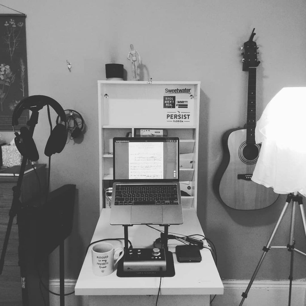 This is my setup for online voice teaching–I am ex