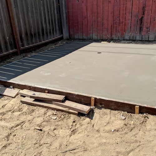 I hired C&A to pour 2 concrete pads in my backyard
