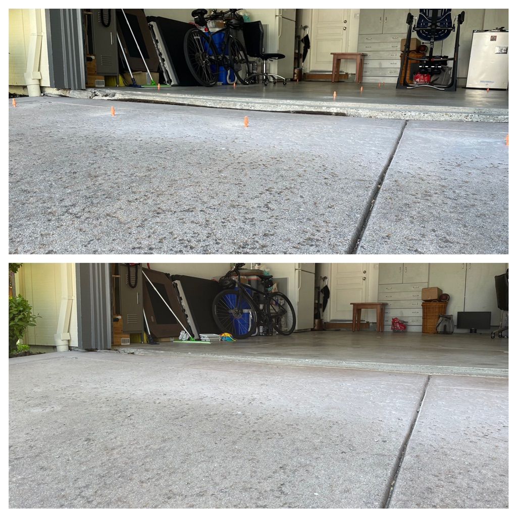 Concrete driveway raising 