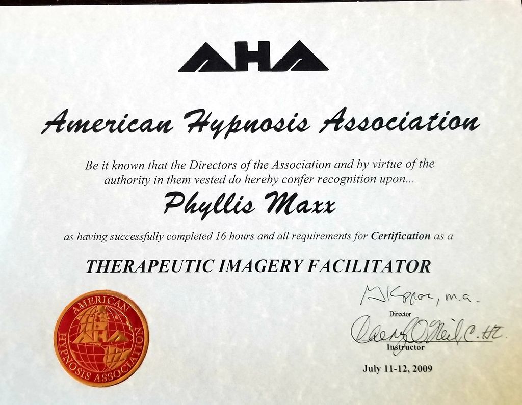 Special certification: Guided Imagery Facilitator