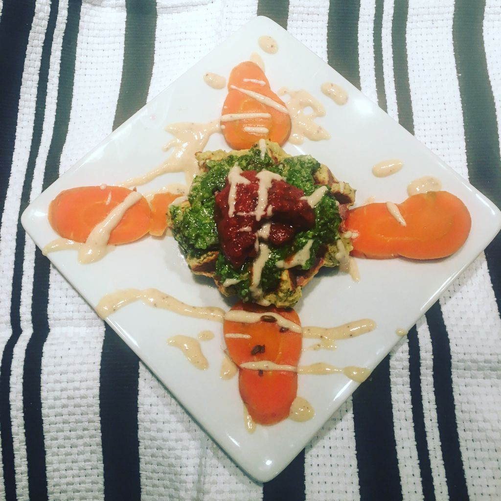 Falafel Waffle Bar (with fresh & pickled veggies &
