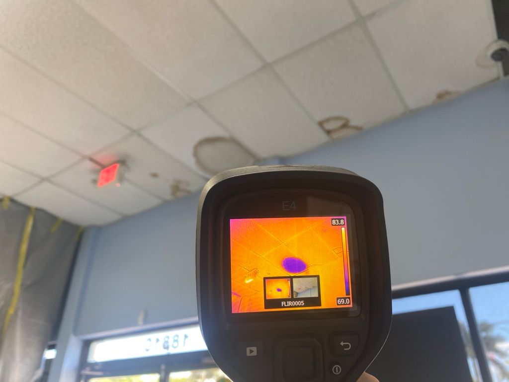 Thermal imaging indicated an active leak.