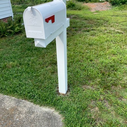 Awesome job today 
I love my new mailbox 
Thanks f