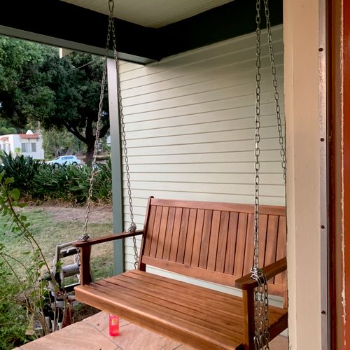 I hired Vic to hang a porch swing. And I’m so glad