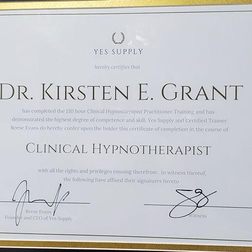 Certification - Clinical Hypnotherapist
