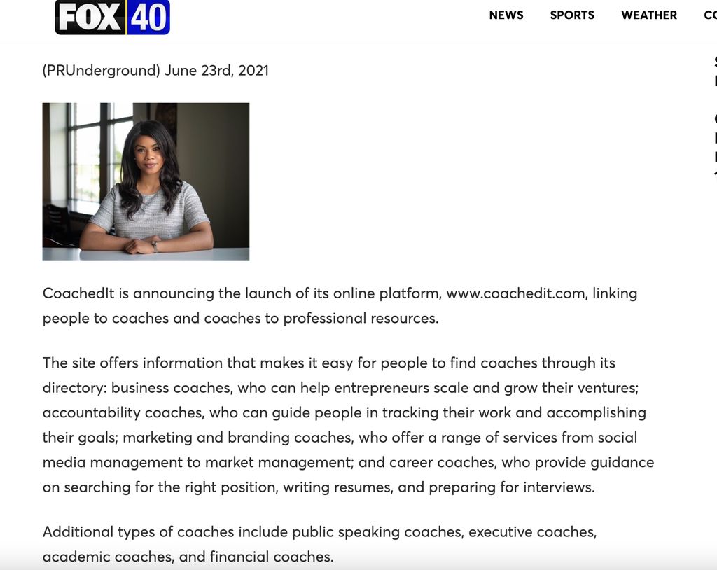 Feature on Fox40 News