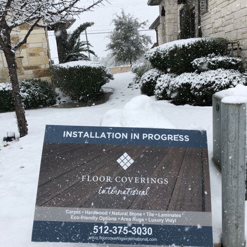 Our installers didn't let a little snow stop them