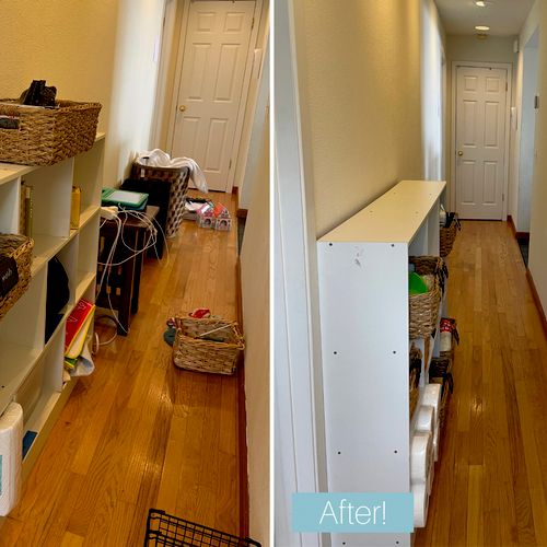 Maximizing the storage space in the hallway closet