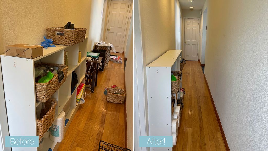 Maximizing the storage space in the hallway closet