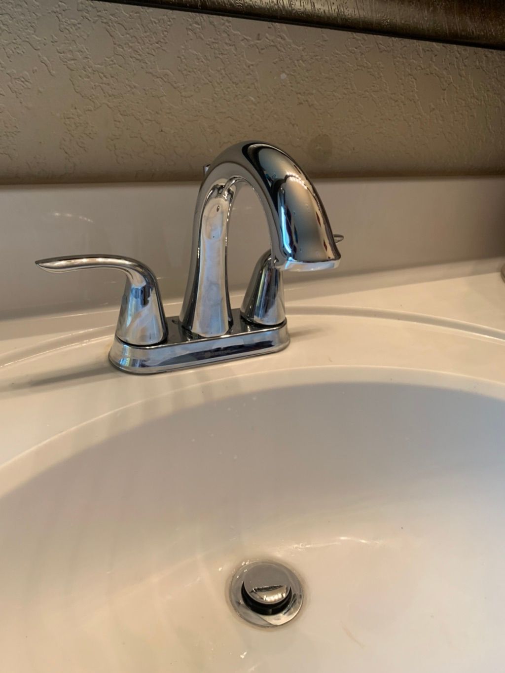 After replacing leaking faucet