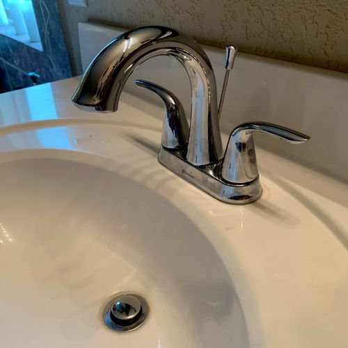 After replacing leaking faucet 