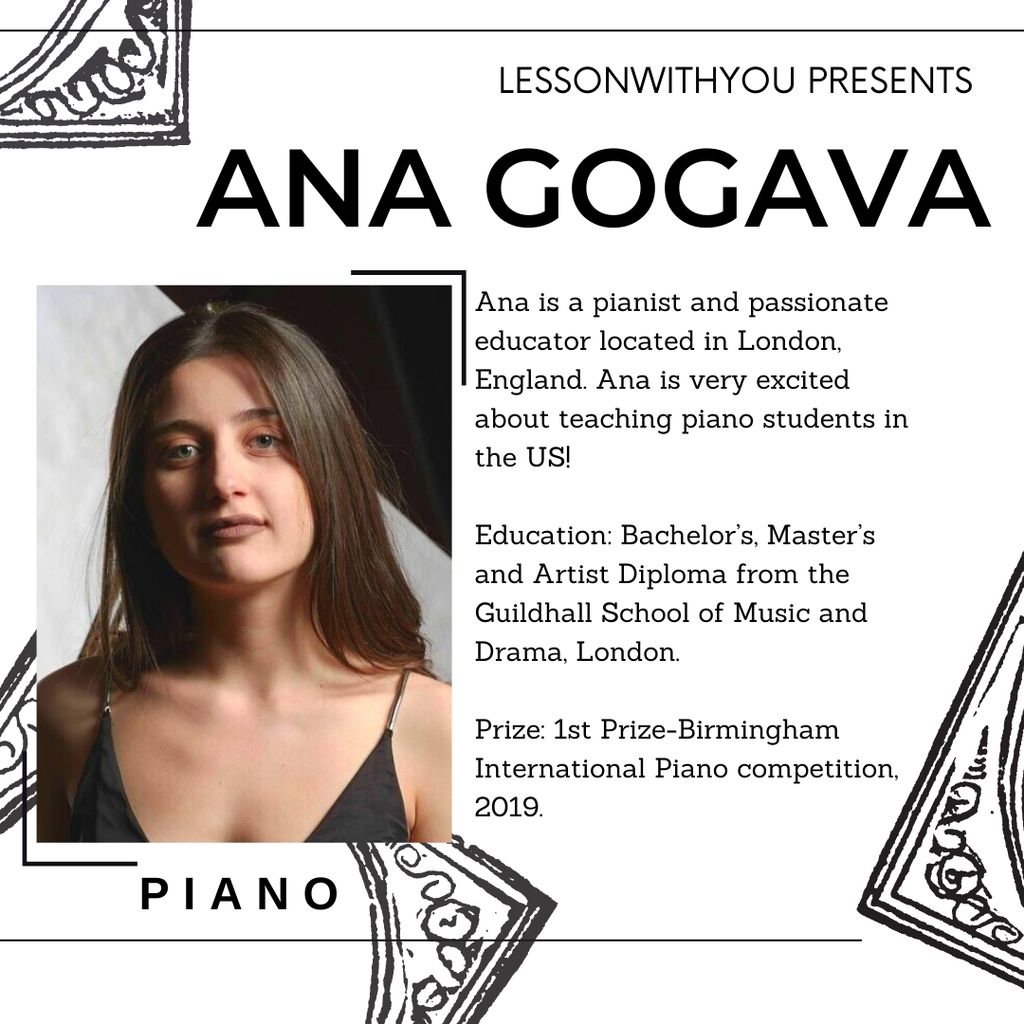 Ana - Piano Instructor Bio