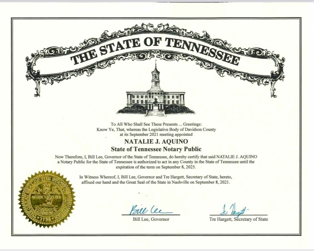 Notary Public Certificate
