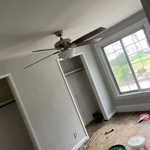Installed ceiling fan 