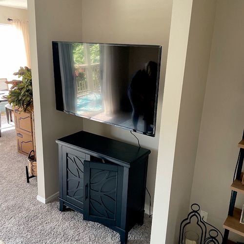 Mounted flat screen television 