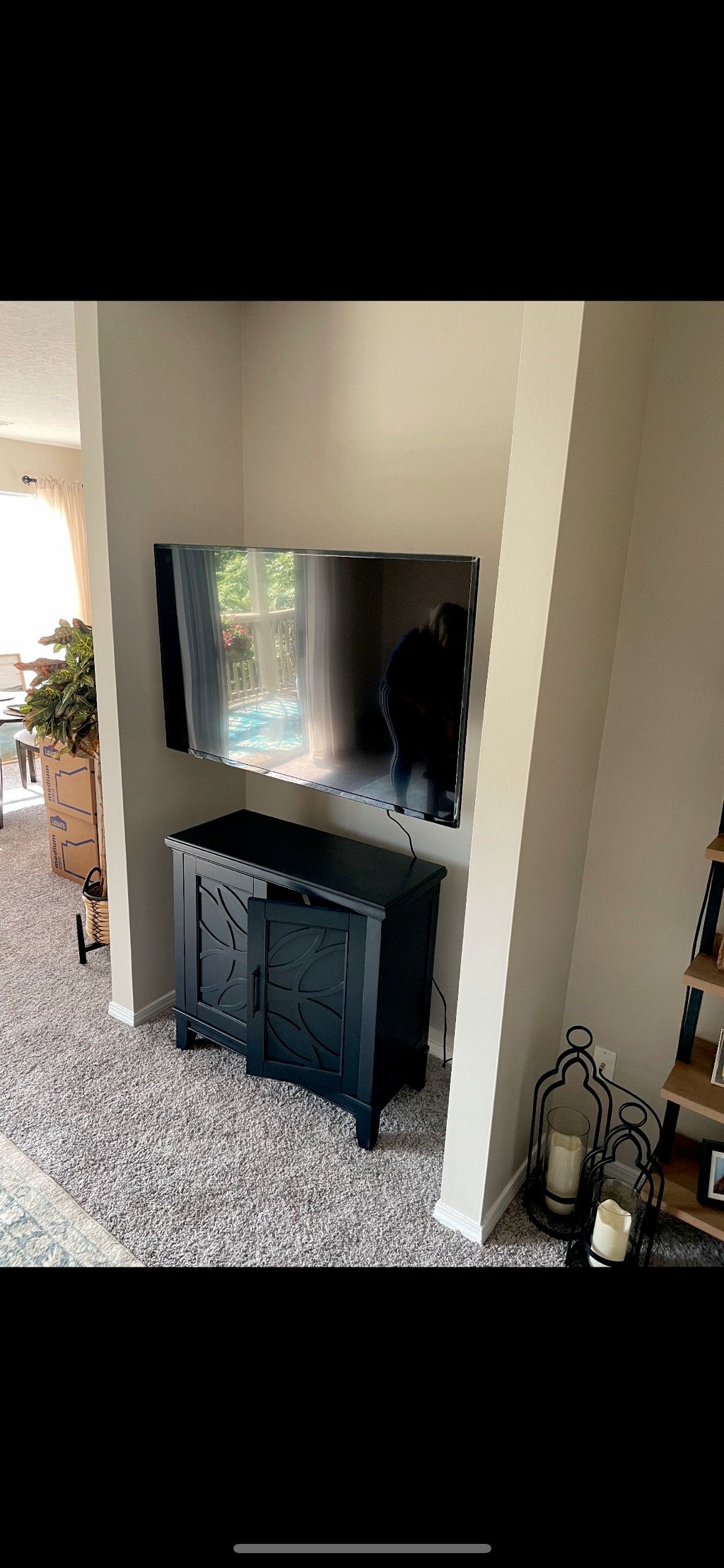 Mounted flat screen television 
