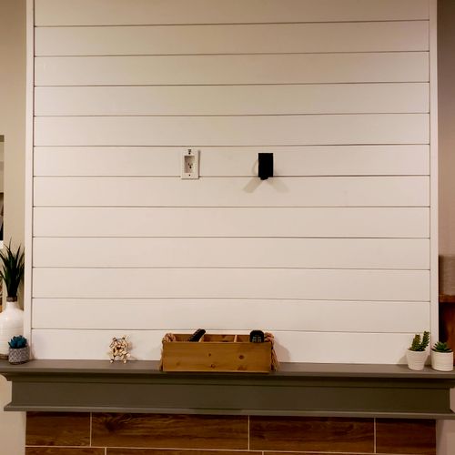 Viktor did a great job completing a shiplap accent