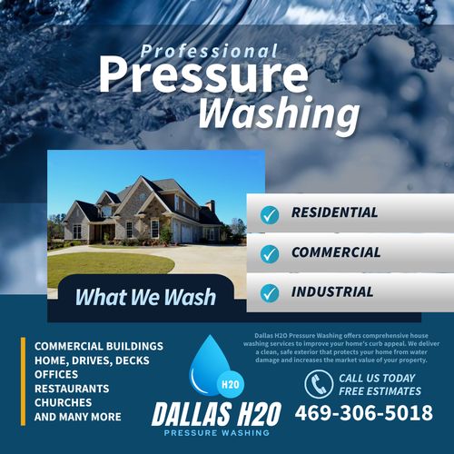 Multiple Exterior Pressure Washing Services