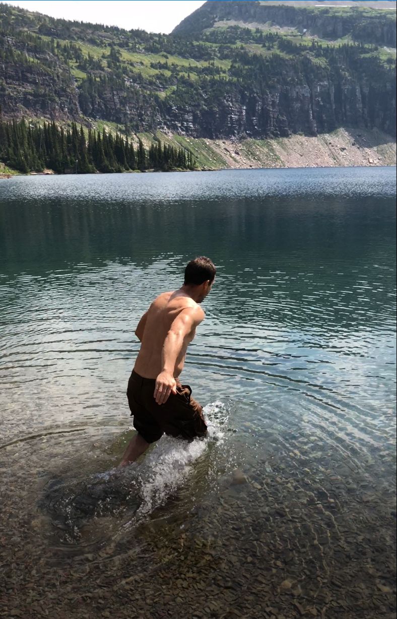 A very cold dive into Hidden Lake in Glacier Natio