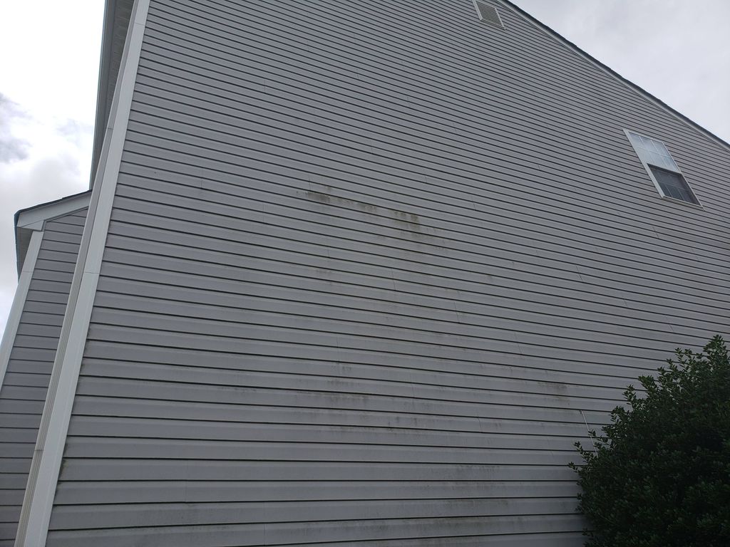 Organic contamination on vinyl siding before