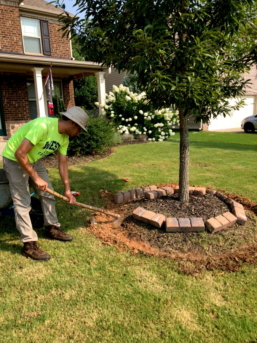 Laying brick the right way. 