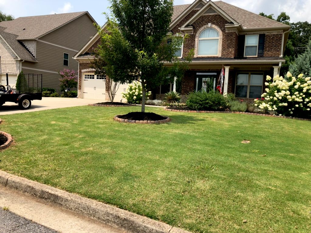 Brick and mulch