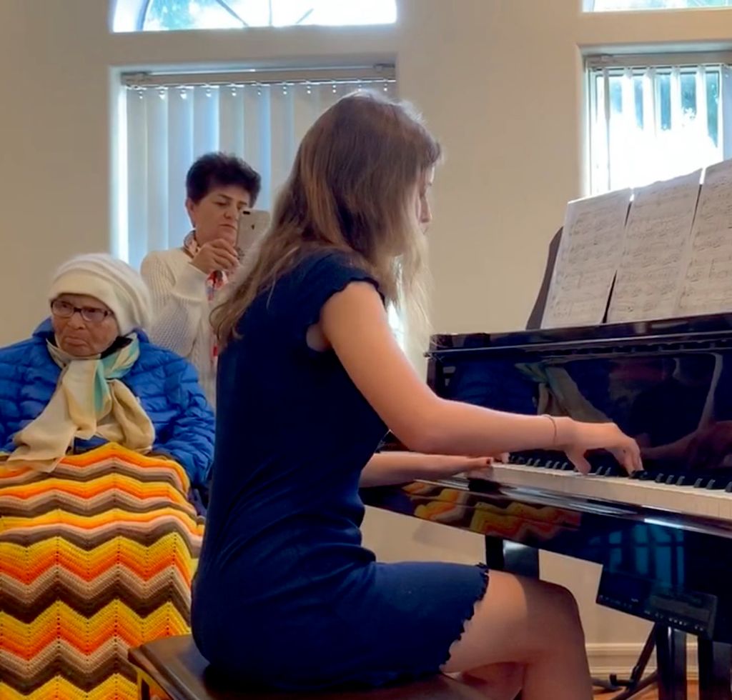 My daughter playing on a different recital. My gra