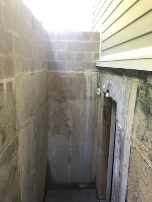 BEFORE - Stair Wall Repair
