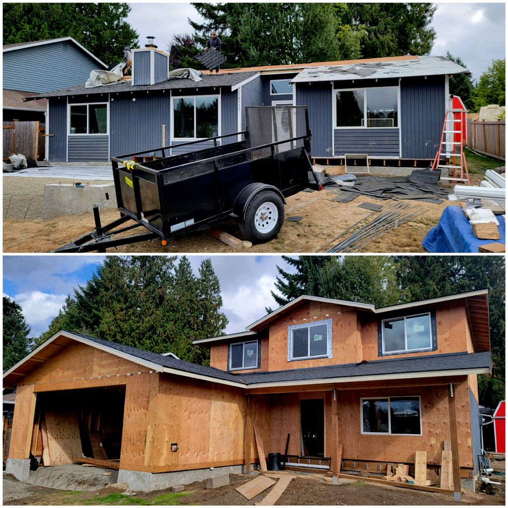 Front of a 2nd story addition. Framing and hardwar