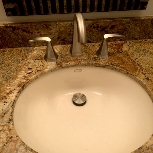 Brandon replaced a bathroom faucet as well as the 