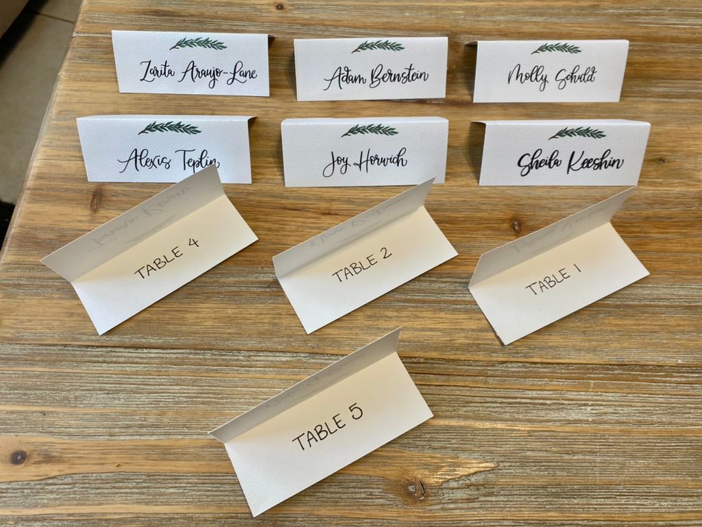 This client wanted table numbers listed on the ins