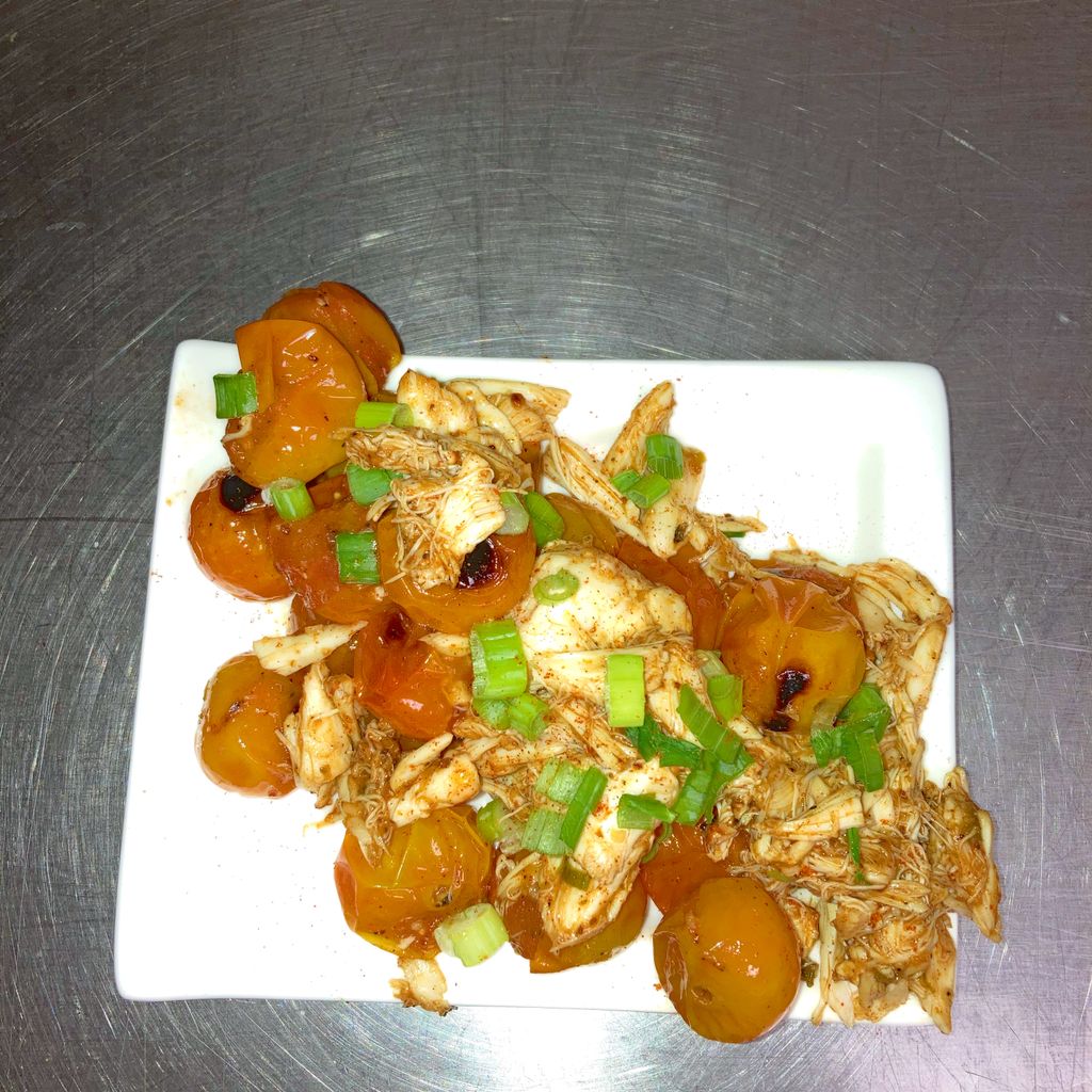 Crab and Sautéed Cherry Tomatoes Appetizer 